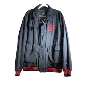 Sean‎ John  Logo Jacket Men's XL Black & Red Y2K 1990's Very Soft!